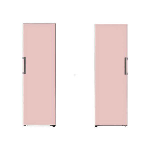 결합2종 오브제컬렉션 컨버터블 패키지 냉장고 384L+냉동고 321L 핑크